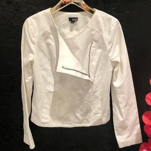White Jacket Double Zipper NWOT SZ S